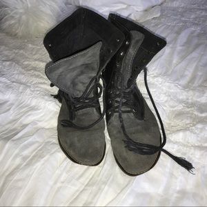 Free People Distressed Suede/Leather Boots.